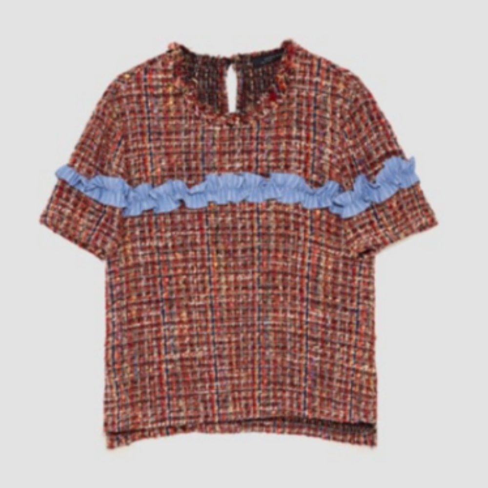Zara Woven Shortsleeve top - Picture 1 of 2